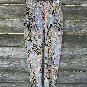 ETRO Silk Paisley Drawstring Pants Size 38